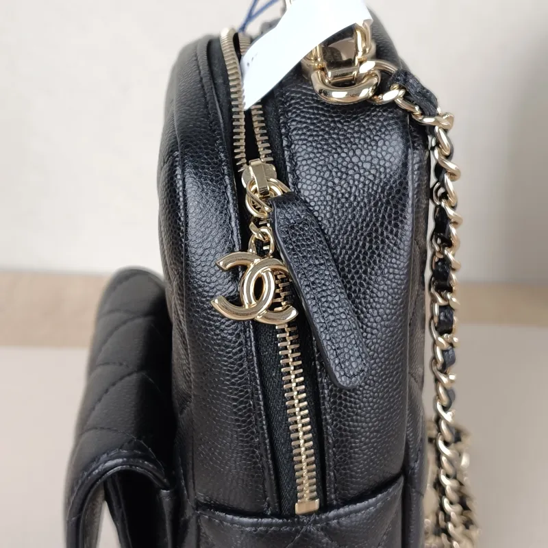 Chanel Crossbody Bag Mini Backpack Crossbody Bag Black Grained Calfskin One Size 13 × 9 × 18 cm — detail view 6 of 12
