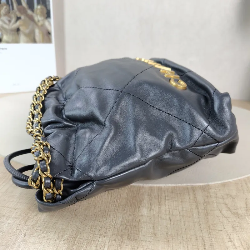 Chanel Shoulder Bag 22Bag Grey CC alfskin Mini 20 × 6 × 19 cm — detail view 9 of 9