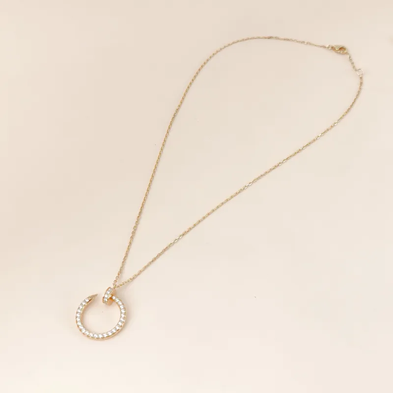CARTIER Necklace Juste un Clou Pavé Diamond Necklace Yellow Gold 18KY ellow Gold Diamond One Size 40cm — cover view 9 of 10