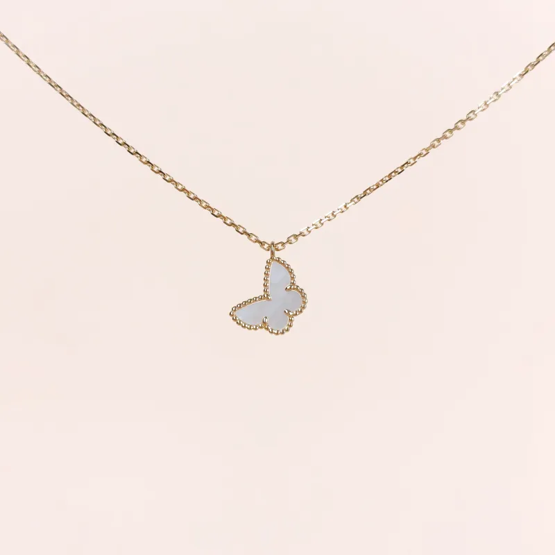 Van Cleef & Arpels Necklace Fauna Collection Butterflies Collection Pearl · White Mother-of-Pearl18KY ellow Gold Sweet Mini40cm