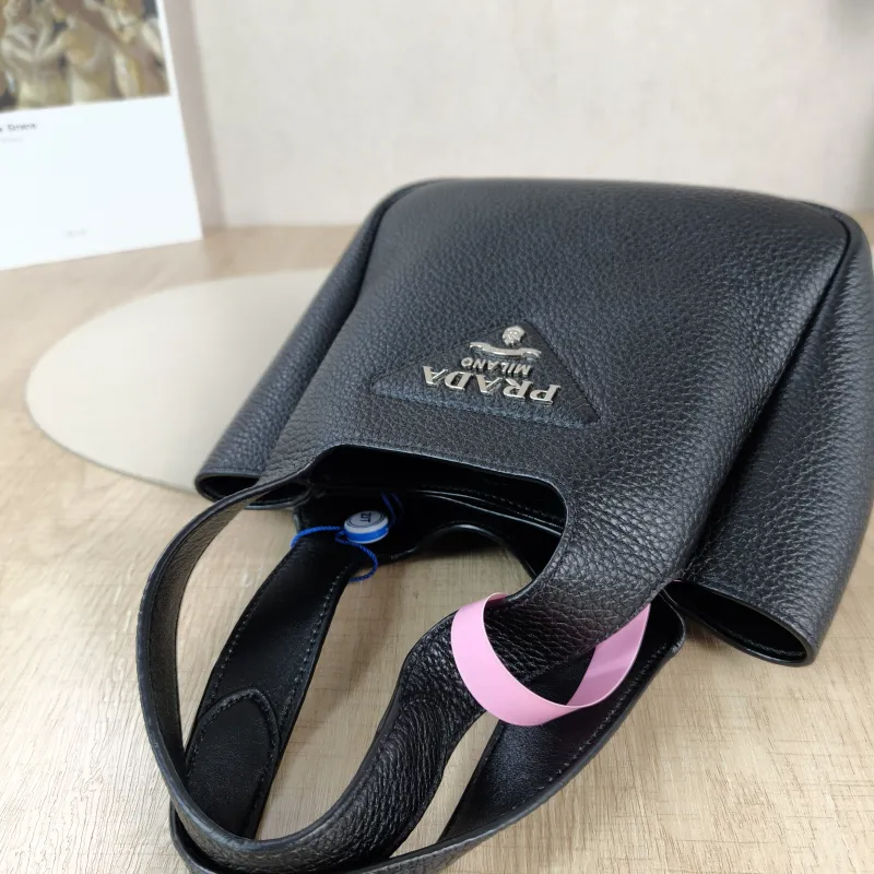 PRADA Shoulder Bag Black Calfskin Mini 18 × 9 × 16 cm — detail view 11 of 11