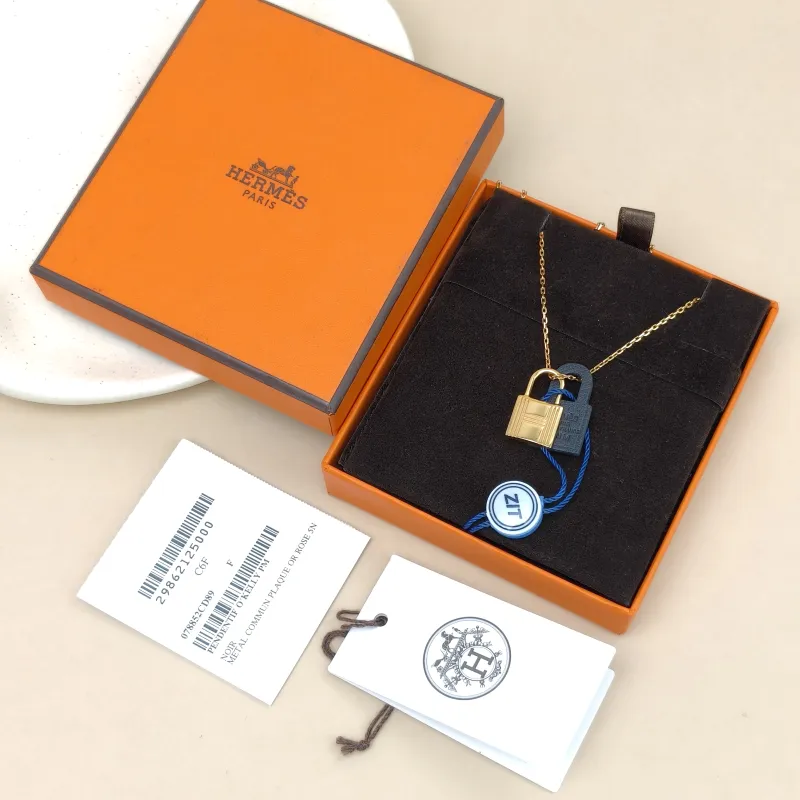 Hermès Necklace O'Kelly Necklace Gold Black One Size48cm — cover view 5 of 10