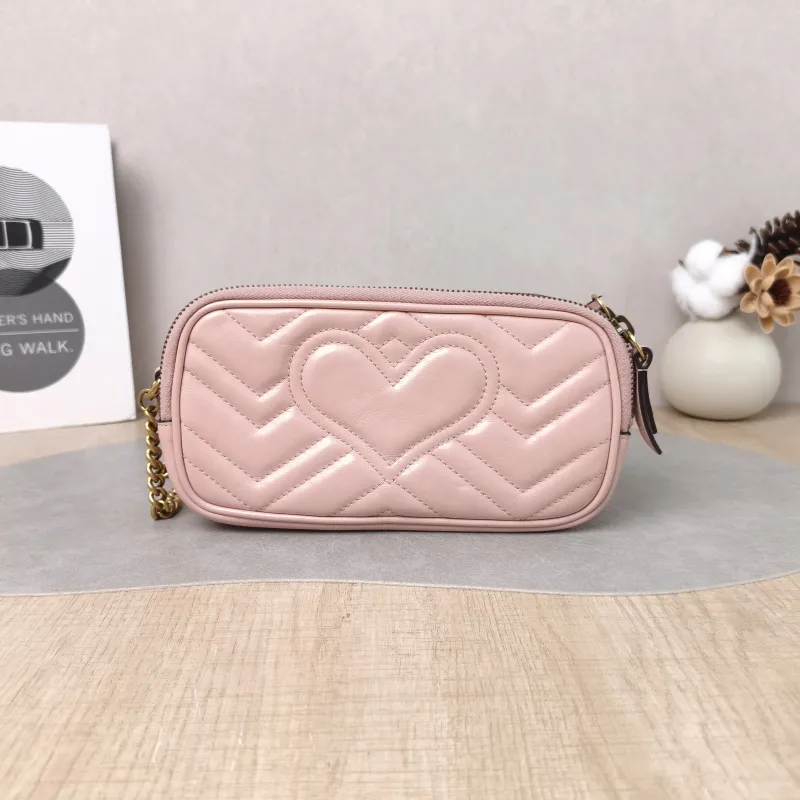 GUCCI Crossbody Bag GG Marmont Marmont Camera Bag Pink Calfskin One Size 19 × 5 × 10 cm — cover view 2 of 5