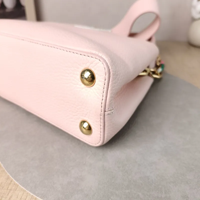 Louis Vuitton Top Handle Bag Capucines Pink Calfskin BB 27 × 9 × 17.5 cm — detail view 12 of 12