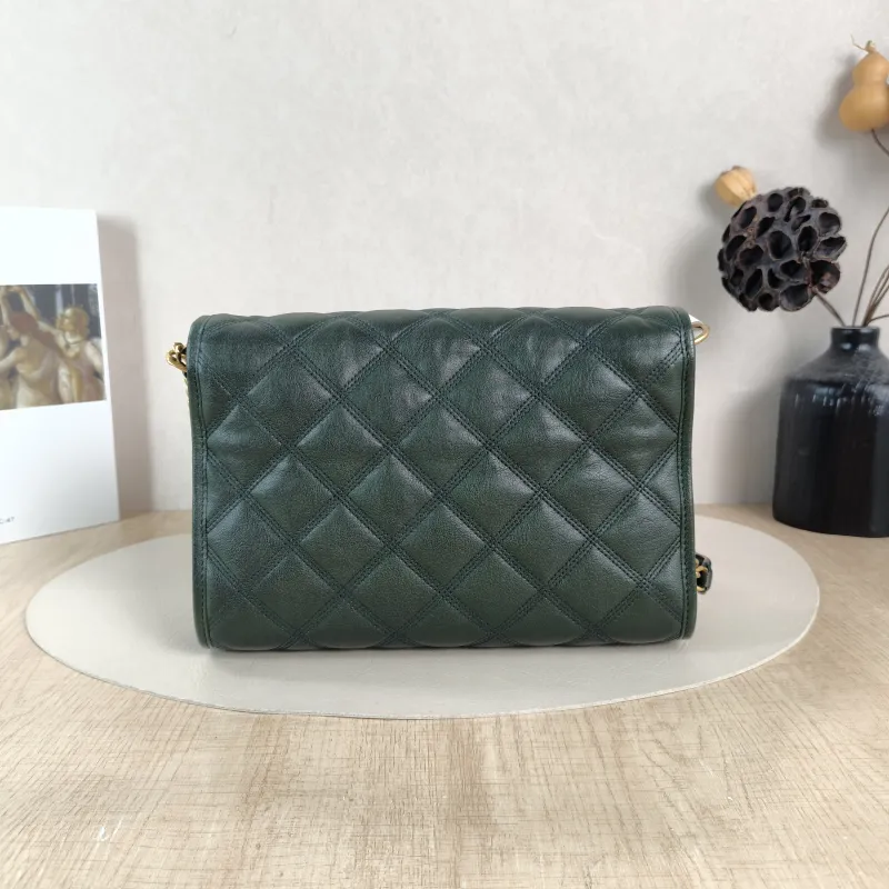 SAINT LAURENT Shoulder Bag Becky Crossbody Bag Green Lambskin 25 × 7 × 17.5 cm — cover view 5 of 5