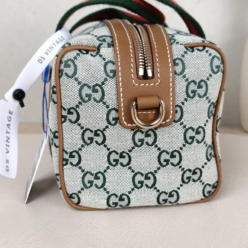 GUCCI Crossbody Bag GG Collection Green Canvas Mini 20 × 13 × 13 cm — detail view 3 of 11