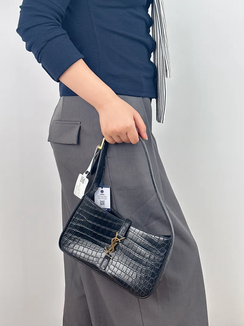 SAINT LAURENT Shoulder Bag LE 5 À 7 Black Calfskin Small23 × 6.5 × 16 cm — on-model view 2 of 2