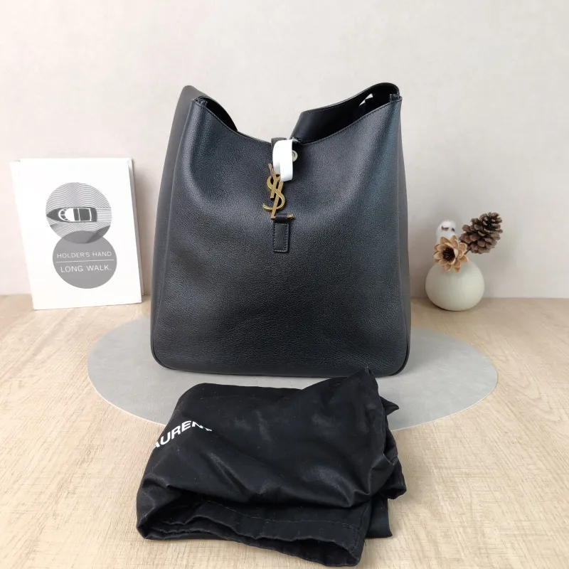 SAINT LAURENT Shoulder Bag LE 5 À 7 Hobo Black Calfskin Large30 × 13 × 31 cm — cover view 5 of 6