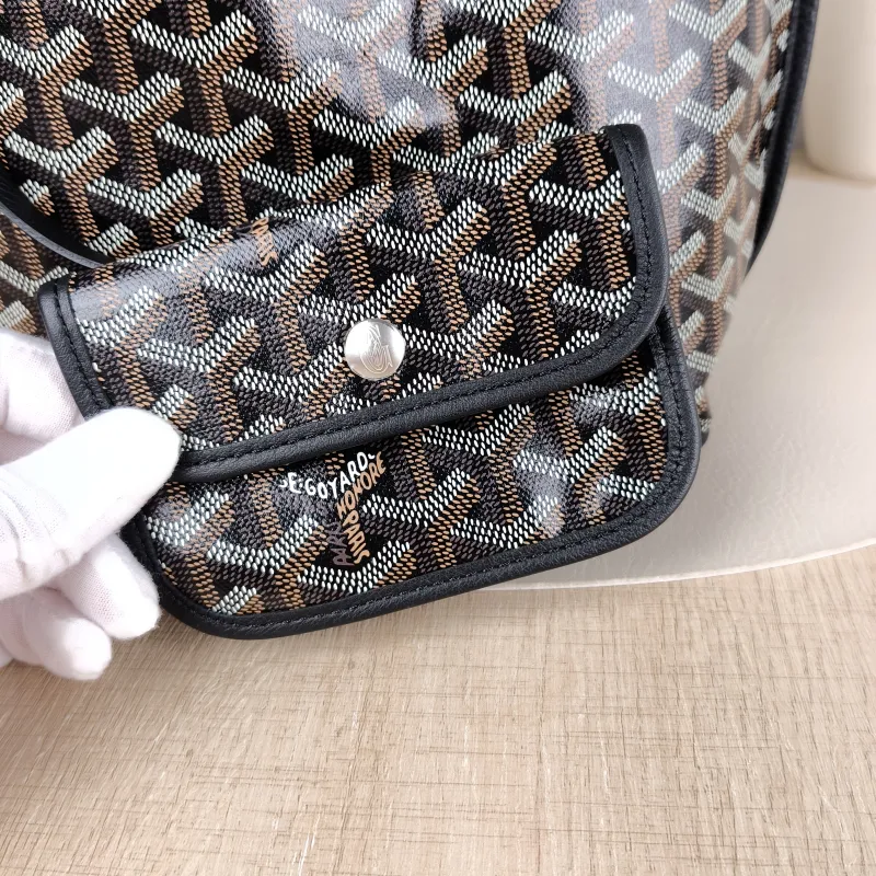 GOYARD Top Handle Bag ANJOU Shopping Tote Black ine Canvas Mini 19.5 × 9 × 19.5 cm — detail view 3 of 10