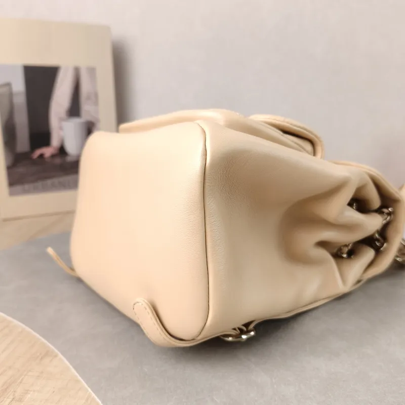 Chanel Backpack Duma Taupe Calfskin Large 21 × 13 × 23 cm — detail view 12 of 15