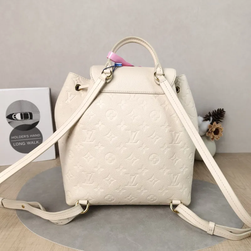 Louis Vuitton Backpack Montsouris Backpack White Calfskin Small 23 × 15 × 27 cm — cover view 5 of 6
