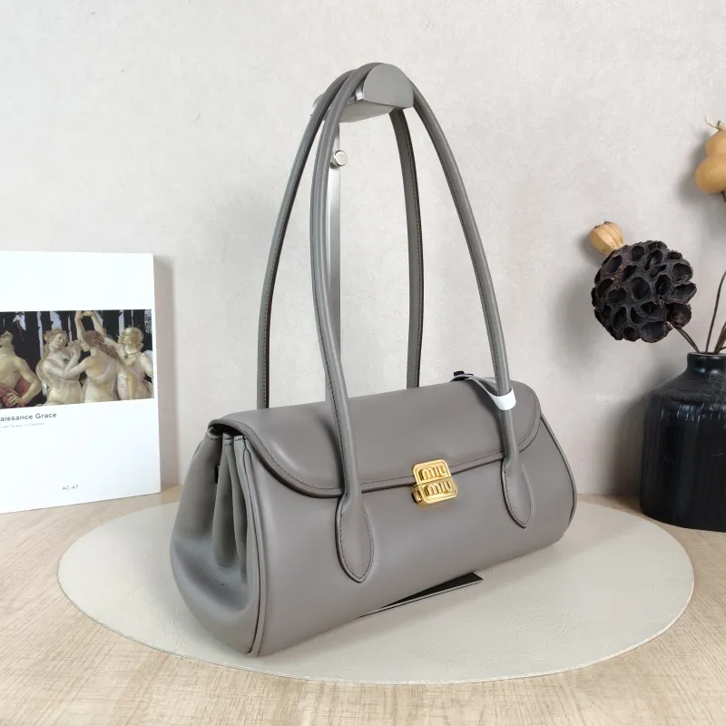 Miumiu Shoulder Bag Grey Calfskin One Size 27.5 × 10 × 14 cm — cover view 5 of 5