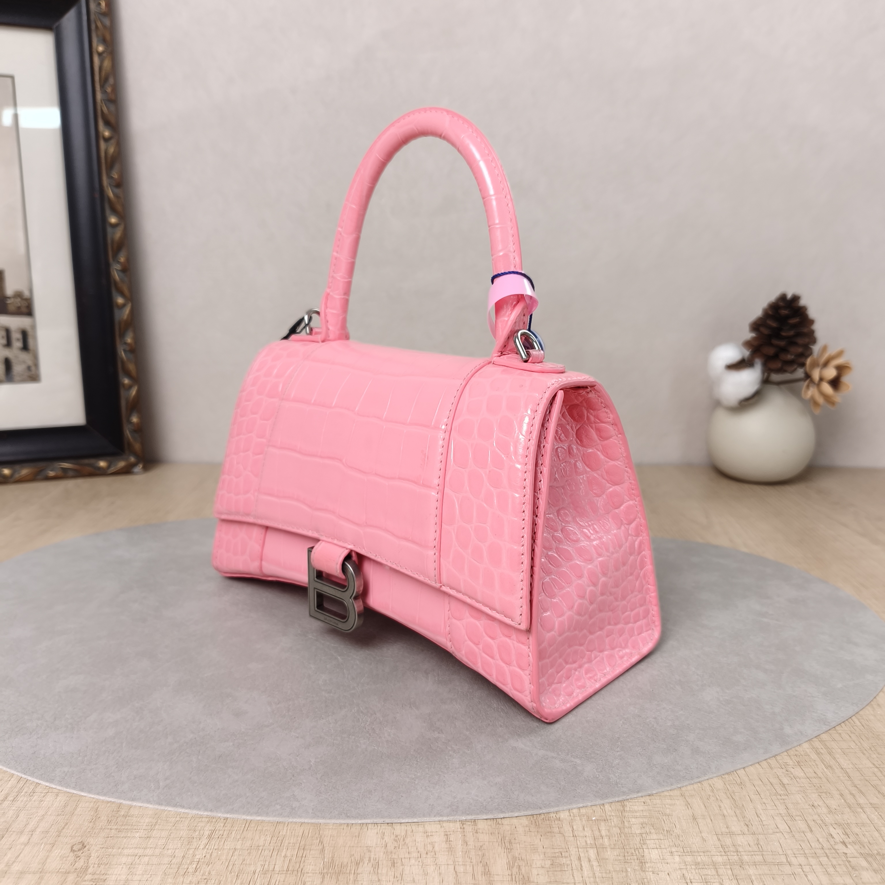 BALENCIAGA Crossbody Bag Hourglass Hourglass Bag Pink Calfskin Small23 × 10 × 14 cm — cover view 3 of 5