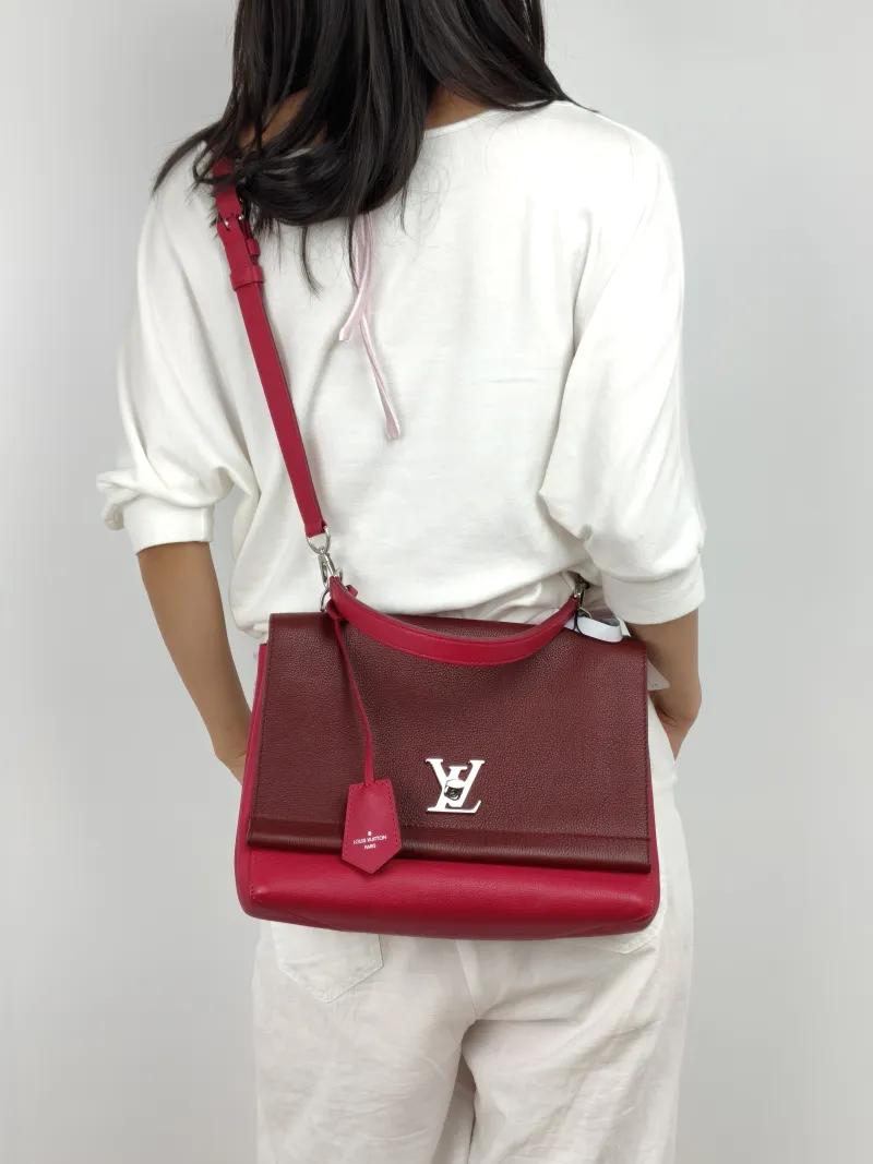 Louis Vuitton Crossbody Bag LOCKME II Shoulder Bag Colorblock Calfskin Medium 29 × 10 × 20 cm — on-model view 3 of 3