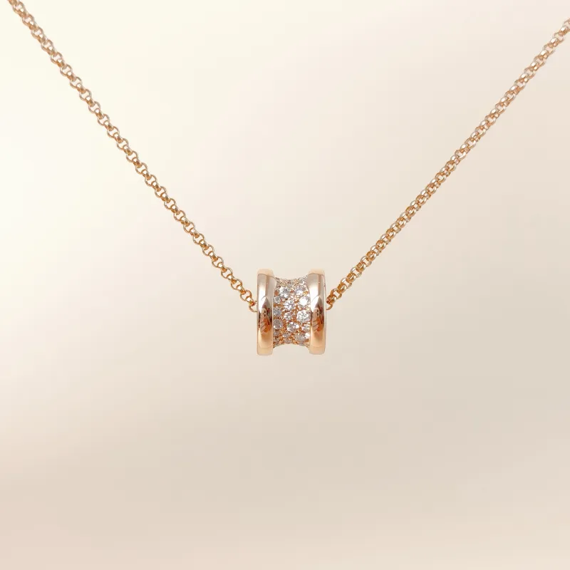Bvlgari Necklace B.zero1 Rose Gold Diamond18KR ose Gold One Size 43cm