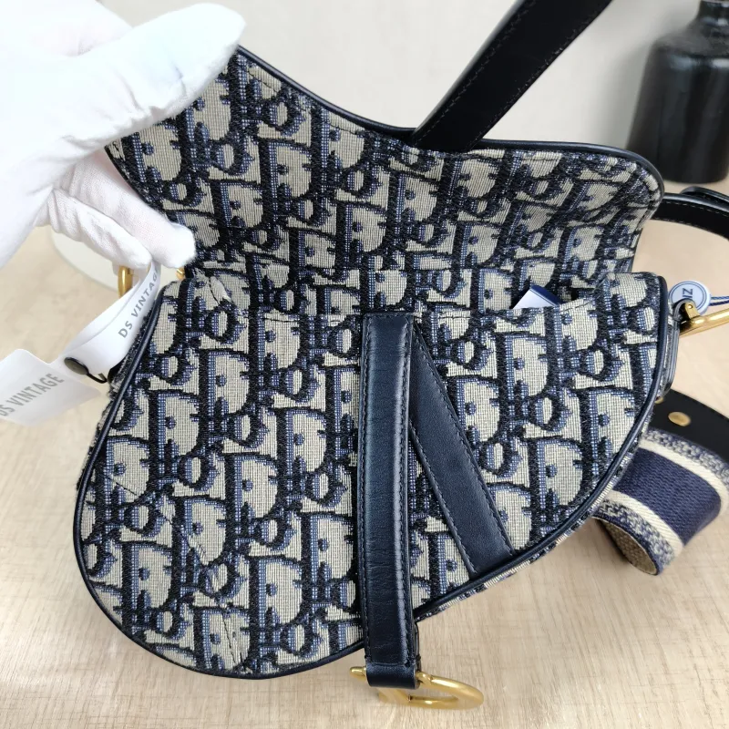 DIOR Top Handle Bag Saddle Blue Canvasmini19 × 6 × 15 cm — detail view 7 of 11