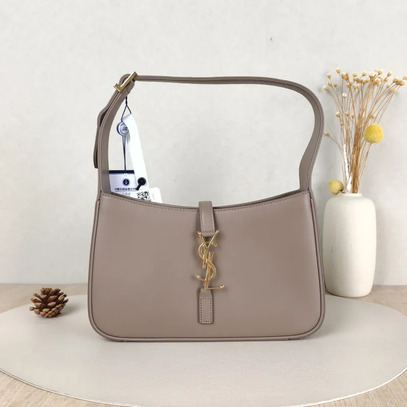 SAINT LAURENT Shoulder Bag LE 5 À 7 Dark Grey Calfskin Small23 × 6.5 × 16 cm