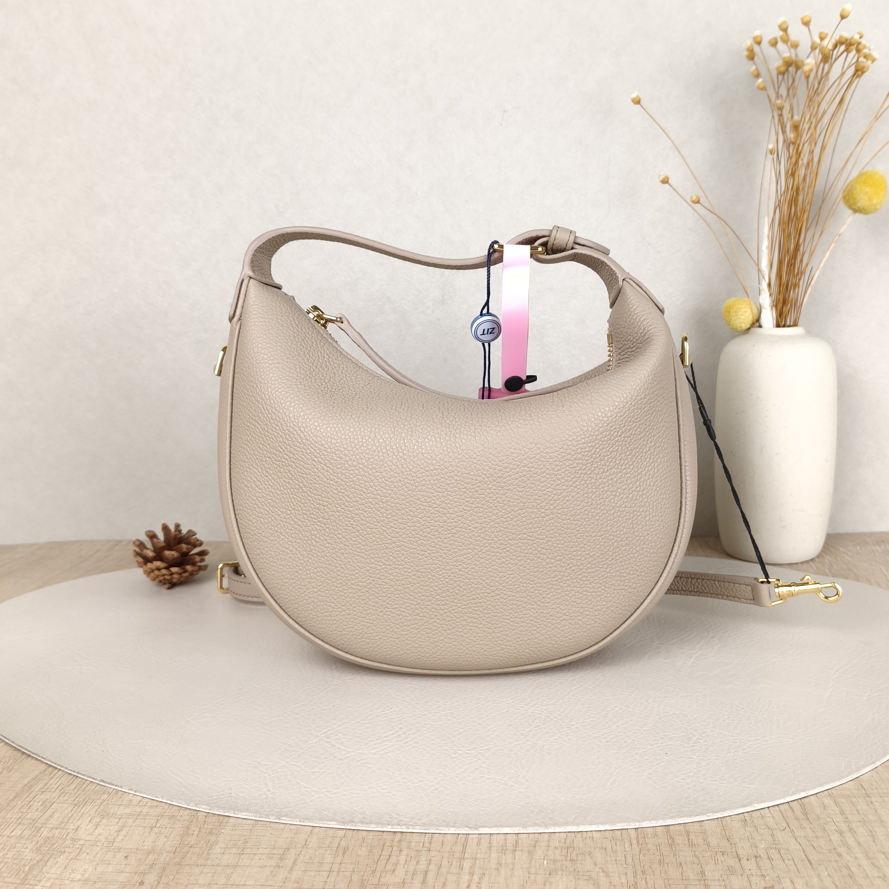 CELINE Crossbody Bag TEEN LULU hobo Taupe Calfskin Small21 × 5 × 24 cm — cover view 4 of 6
