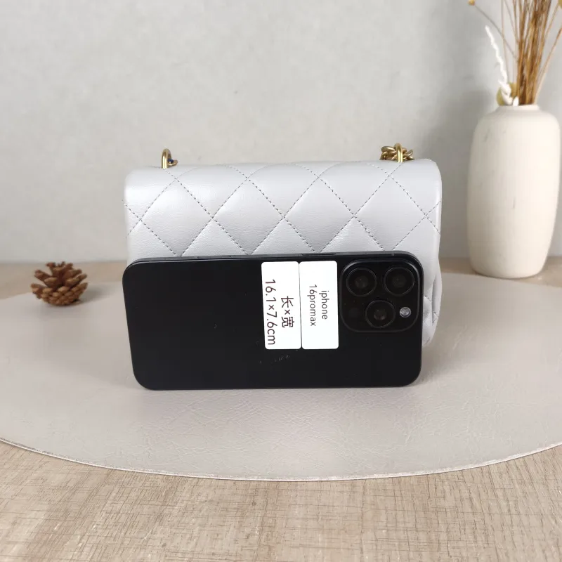 Chanel Crossbody Bag Grey Lambskin One Size19 × 5 × 12.5 cm — cover view 4 of 5