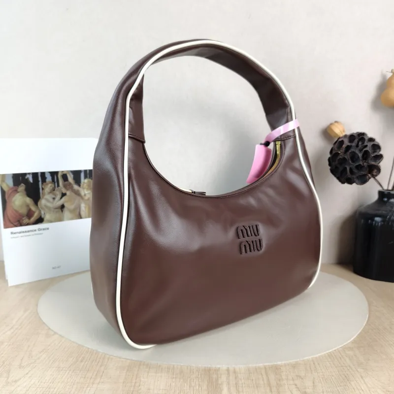 Miumiu Shoulder Bag Wander Collectionhobo Shoulder Bag Calfskin One Size 35 × 10 × 20 cm — cover view 2 of 6