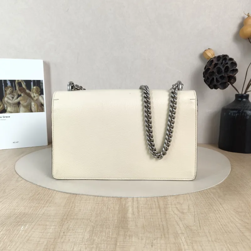 GUCCI Crossbody Bag Dionysus White Calfskin Medium 28 × 9 × 17 cm — cover view 2 of 5