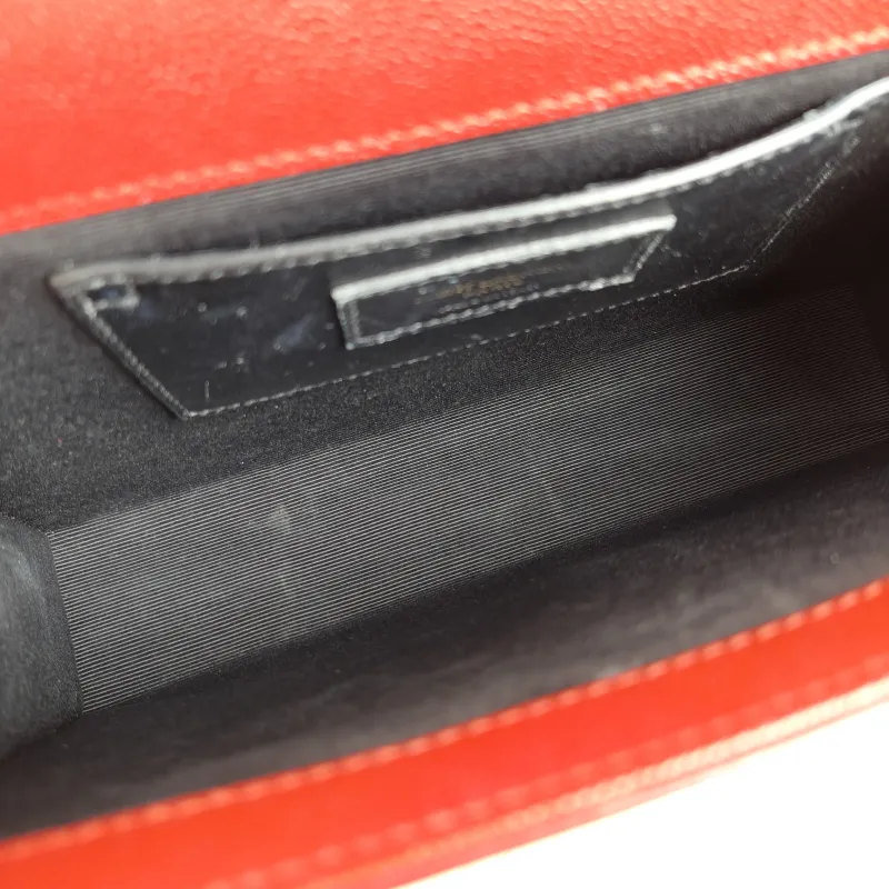 SAINT LAURENT Crossbody Bag KATE Red Calfskin Medium 24 × 5.5 × 14.5 cm Conditioned — detail view 9 of 10