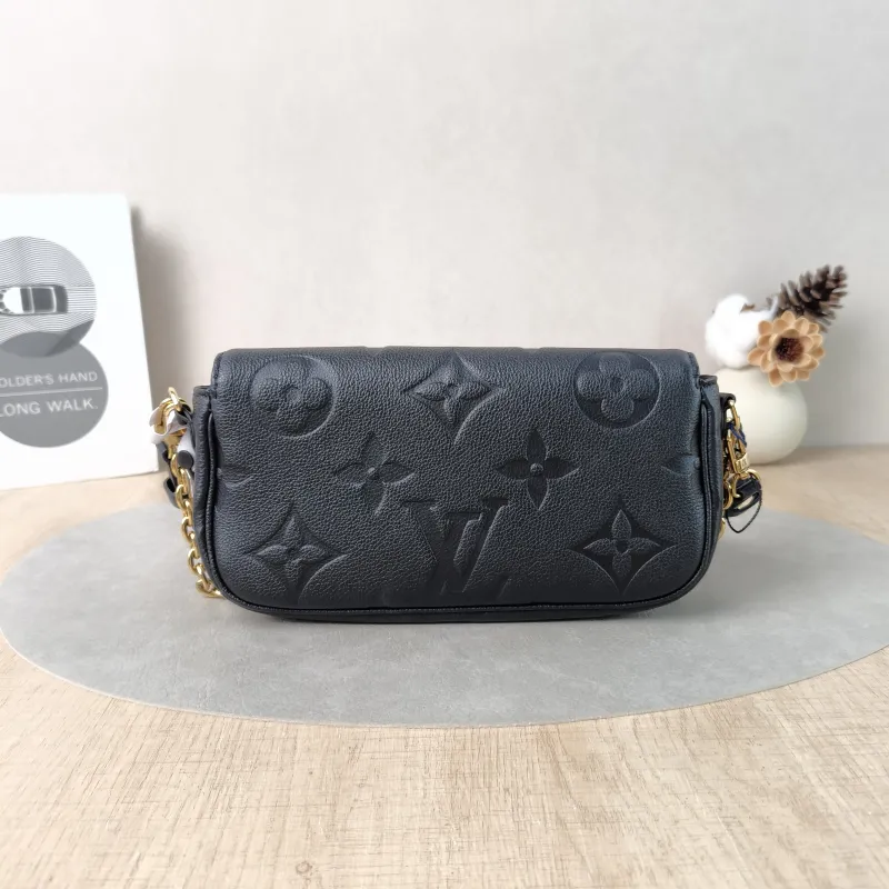 Louis Vuitton Crossbody Bag IVY Black Empreinte Embossed Calfskin Small 23.5 × 4.3 × 12 cm — cover view 6 of 6