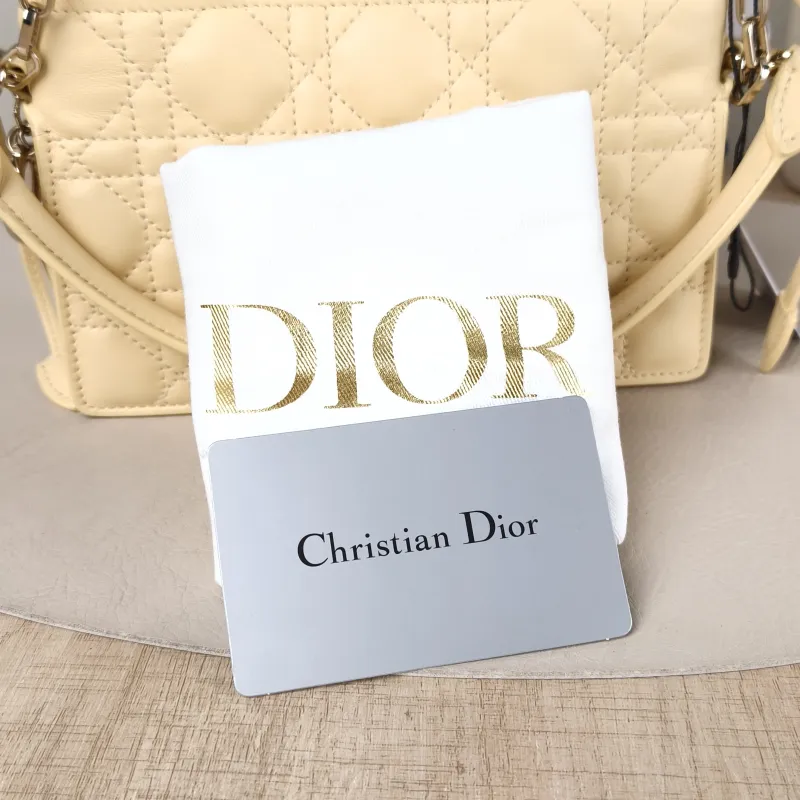 DIOR Crossbody Bag Lady Milly Chain Bag Yellow Lambskin Mini 19 × 5 × 13 cm — detail view 11 of 11