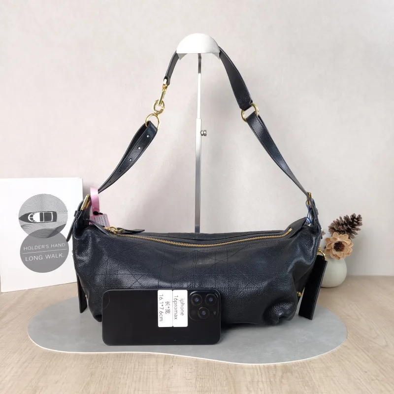 DIOR Shoulder Bag D-Journey Shoulder Bag Hobo Black Calfskin Medium 33 × 15 × 16 cm — cover view 6 of 6