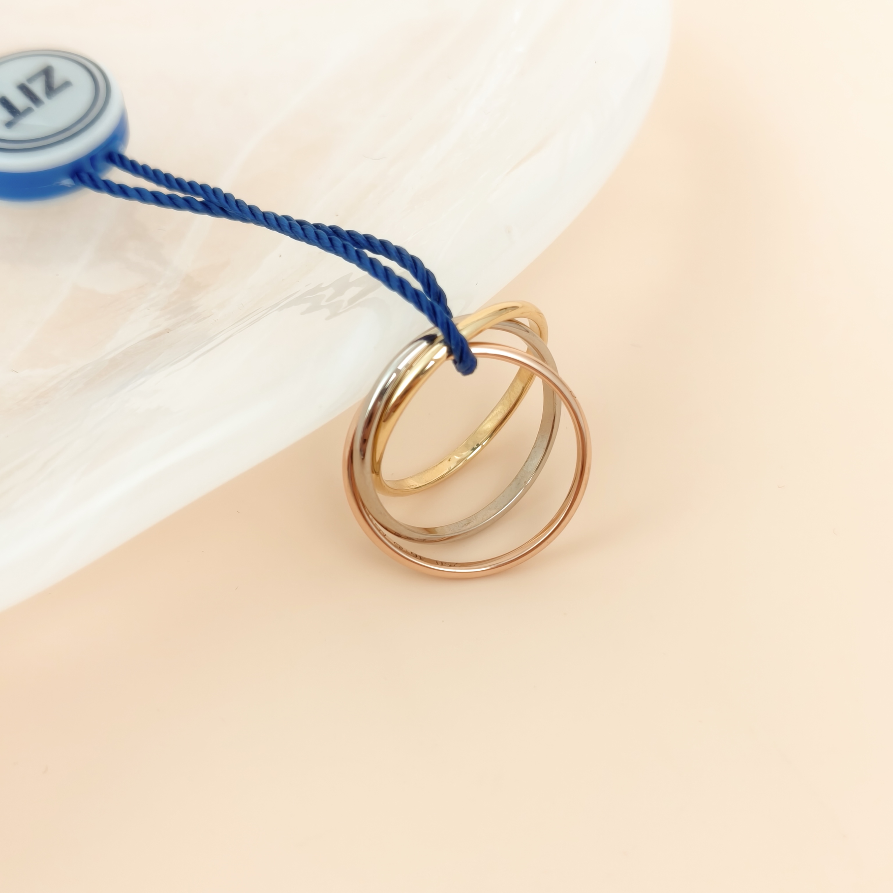 CARTIER Ring Trinity Collection Ring Edition White Gold Yellow Gold Rose Gold18KW hite Gold Yellow Gold Rose Gold One Size46 — cover view 5 of 6