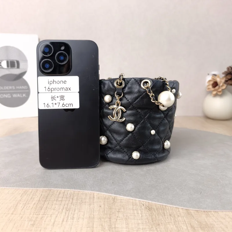 Chanel Shoulder Bag Pearl Bucket Bag Black Lambskin Mini 11.5 × 11.5 × 10.5 cm 31 — cover view 2 of 6
