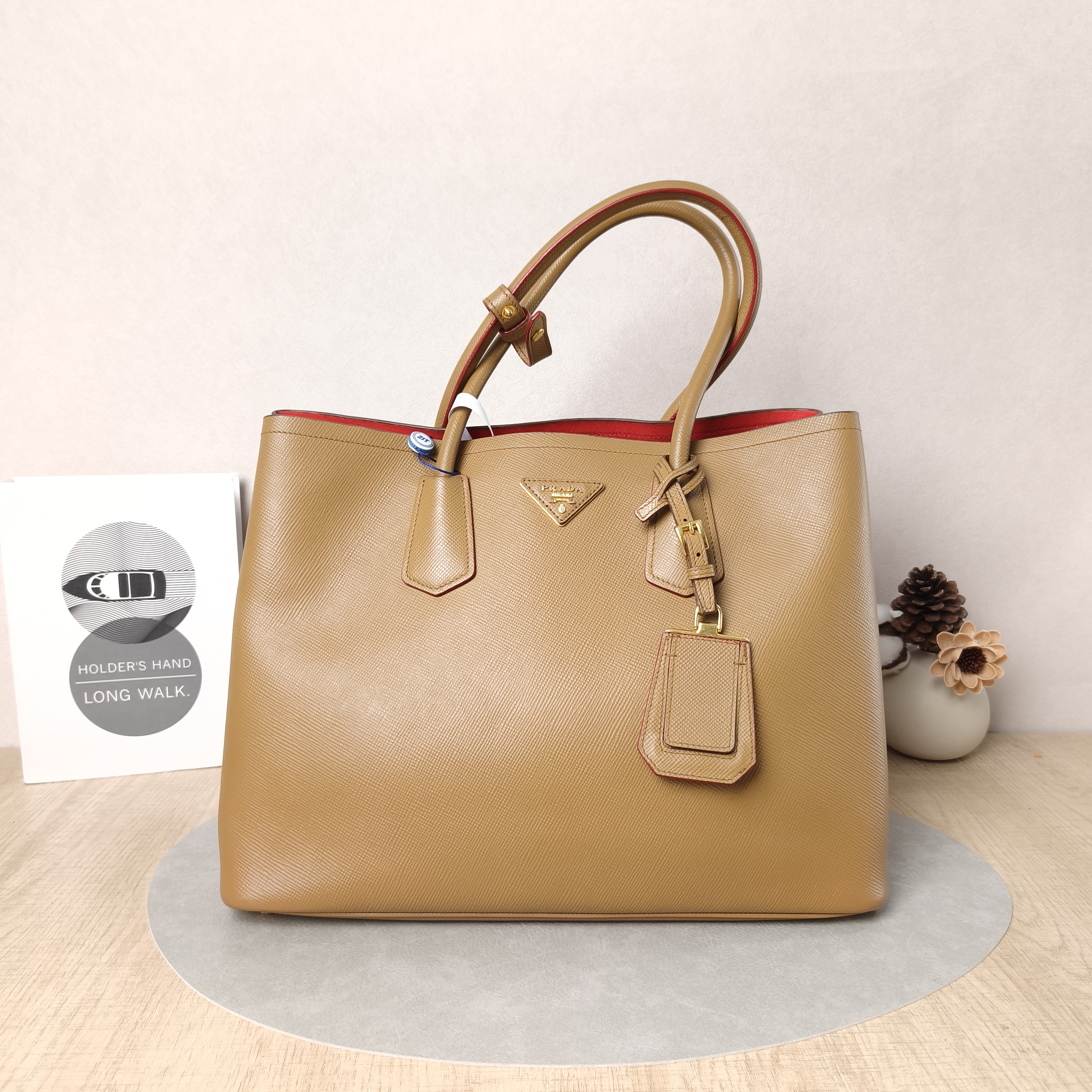 PRADA Shoulder Bag Double Saffiano Tote Bag Calfskin Large35 × 18 × 27 cm