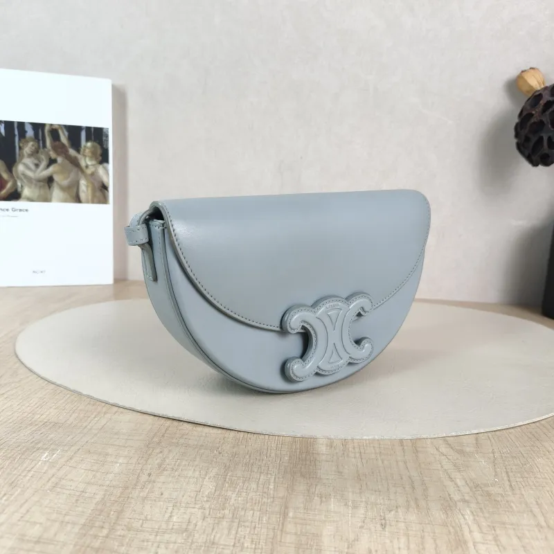 CELINE Crossbody Bag Crossbody Bag Blue Calfskin 22 × 6 × 13 cm — cover view 3 of 5
