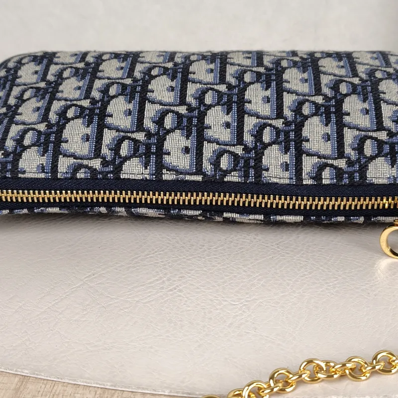 DIOR Shoulder Bag 30 Montaigne Blue Canvas One Size 21.5 × 3 × 12 cm — detail view 6 of 11
