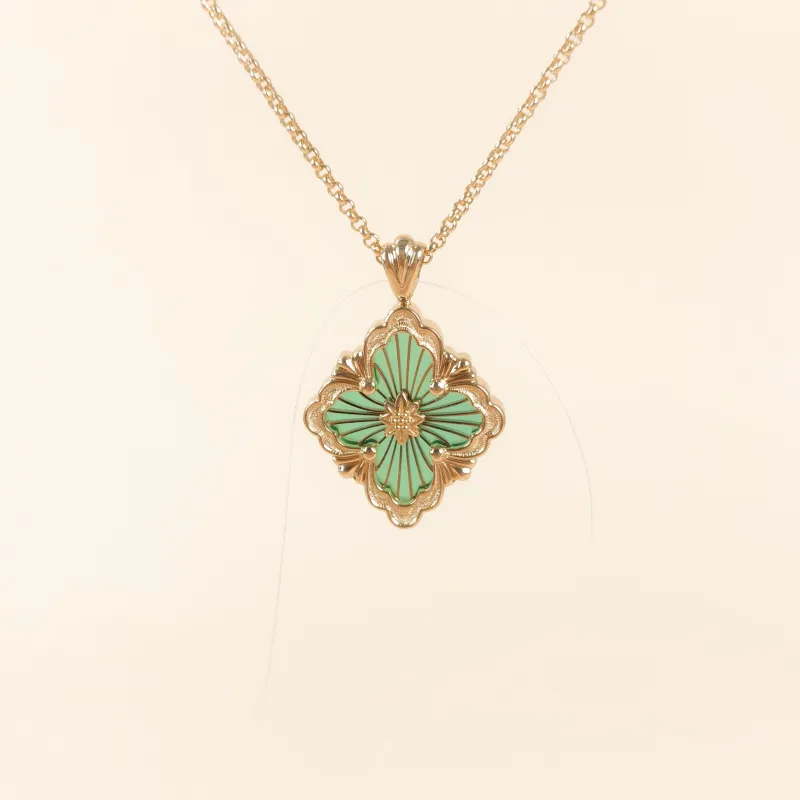 BUCCELLATI Necklace Opera Tulle Stone Pendant Necklace Green Large 2.3-42cm