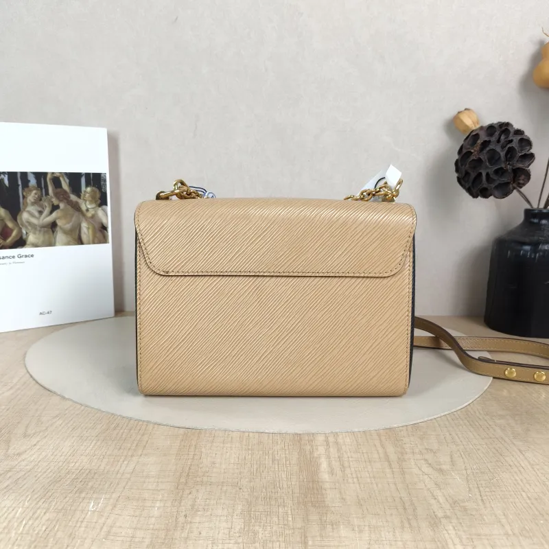 Louis Vuitton Crossbody Bag Twist Taupe Epi Embossed Calfskin Medium 23 × 9.5 × 17 cm — cover view 3 of 6
