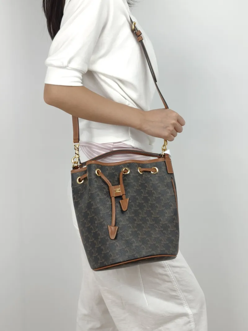 CELINE Crossbody Bag CLARA Monogram PVC Medium 20 × 20 × 24 cm — on-model view 1 of 3