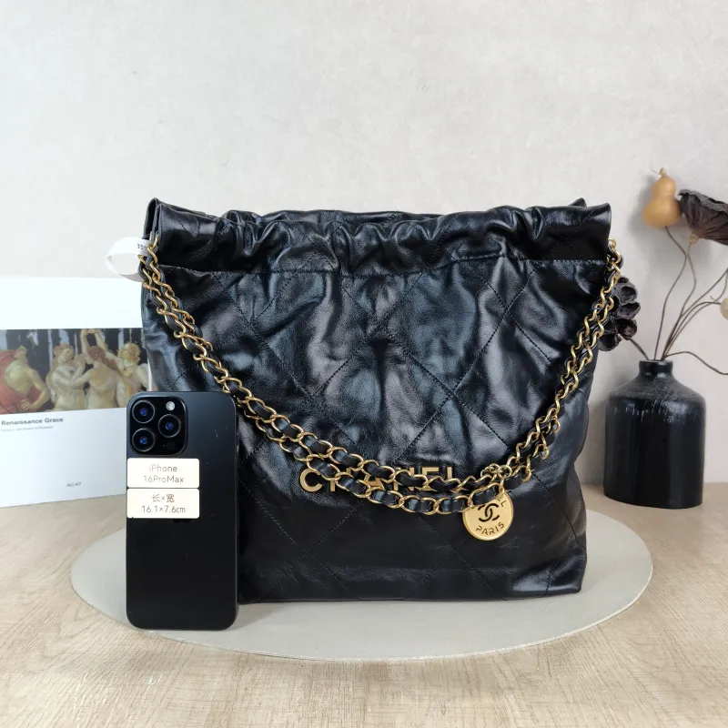 Chanel Shoulder Bag 22Bag Black CC alfskin Small 35 × 7 × 37 cm — cover view 4 of 5