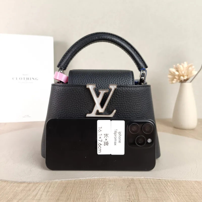 Louis Vuitton Shoulder Bag Capucines Black Calfskin Mini 21 × 8 × 14 cm — cover view 5 of 5