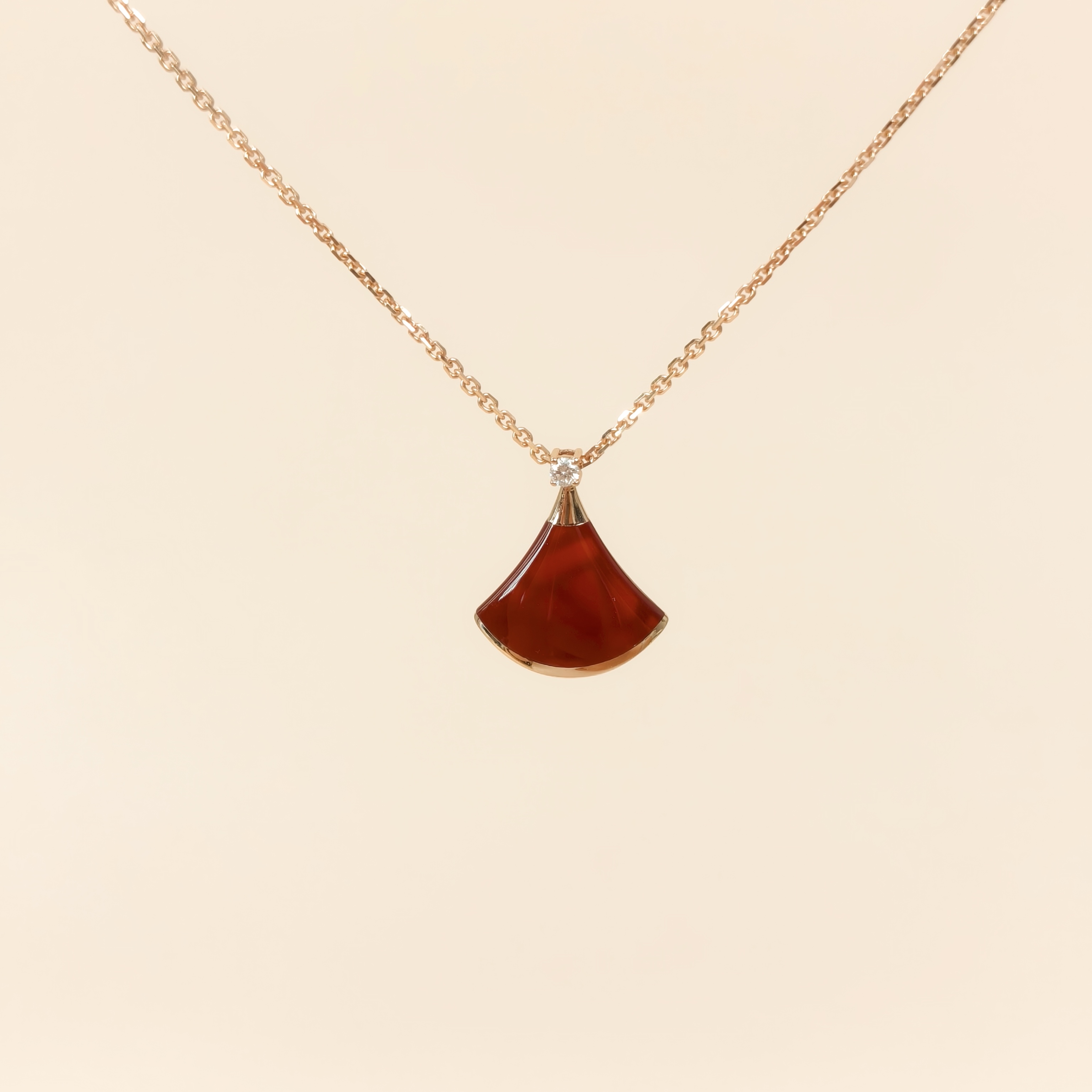 Bvlgari Necklace DIVAS’ DREAM Collection Diamond18KR ose Gold Small Pendant1.5cm 44cm