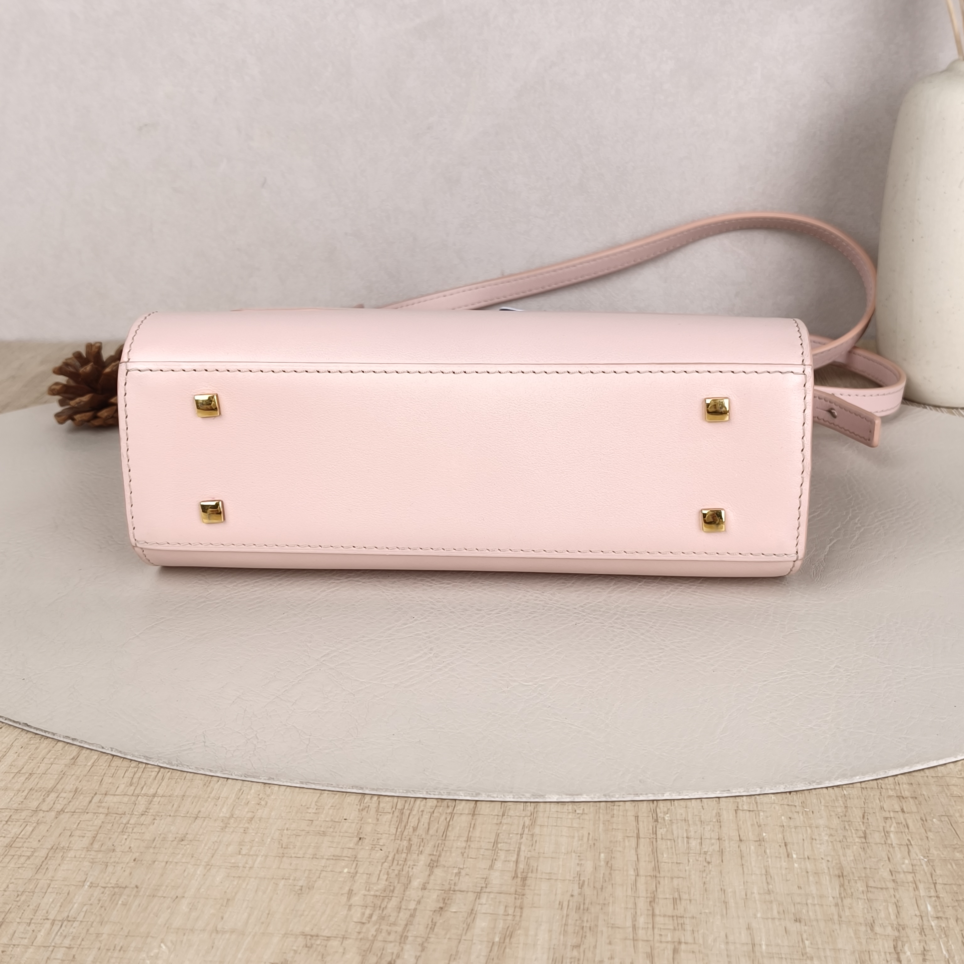 DELVAUX Top Handle Bag Tempete Top Handle Bag Pink Calfskin Small21.5 × 8.5 × 19.5 cm — cover view 3 of 8
