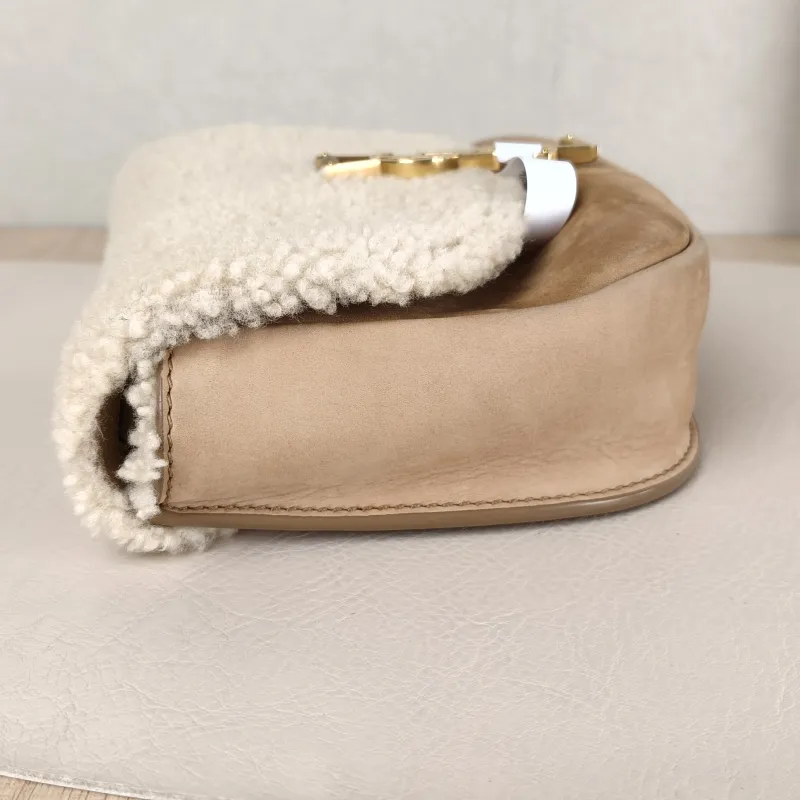 SAINT LAURENT Shoulder Bag Kaia Brown Suede · 17 × 6 × 16 cm — detail view 9 of 11