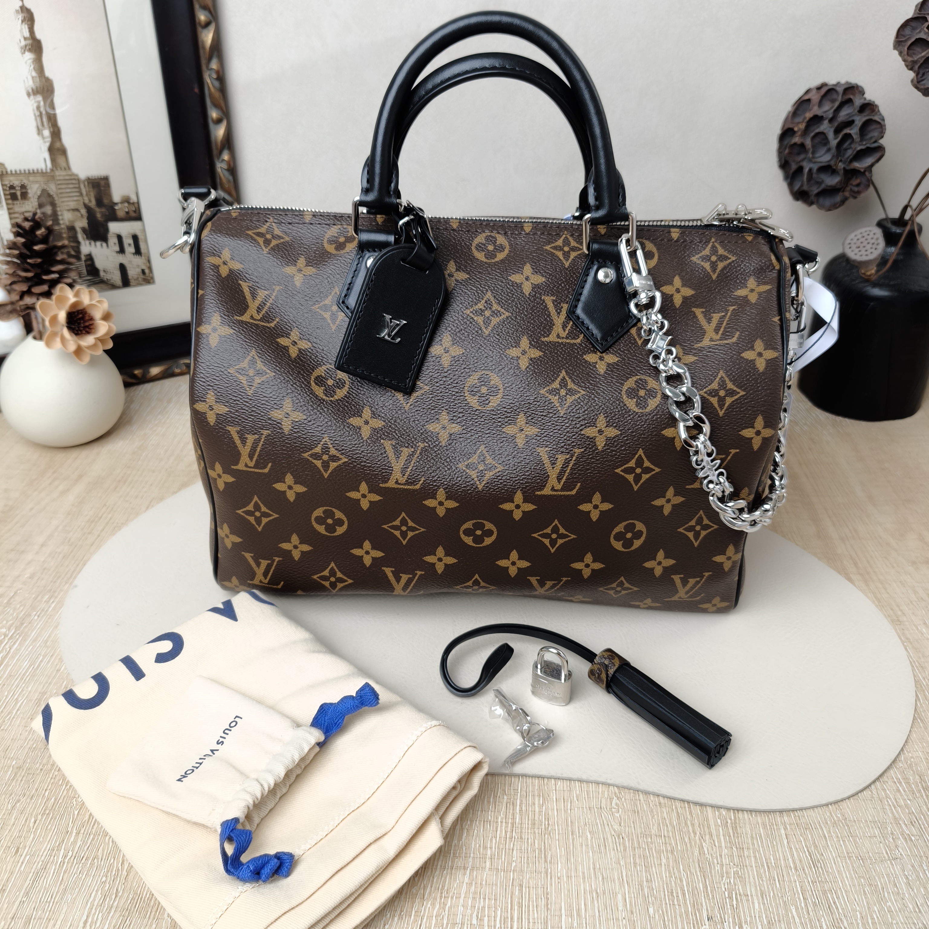 Louis Vuitton speedy soft30Monogrampvc Microchip Edition · Dust Bag Leather Tag Two Straps · 30 × 17 × 21 cm — cover view 2 of 10