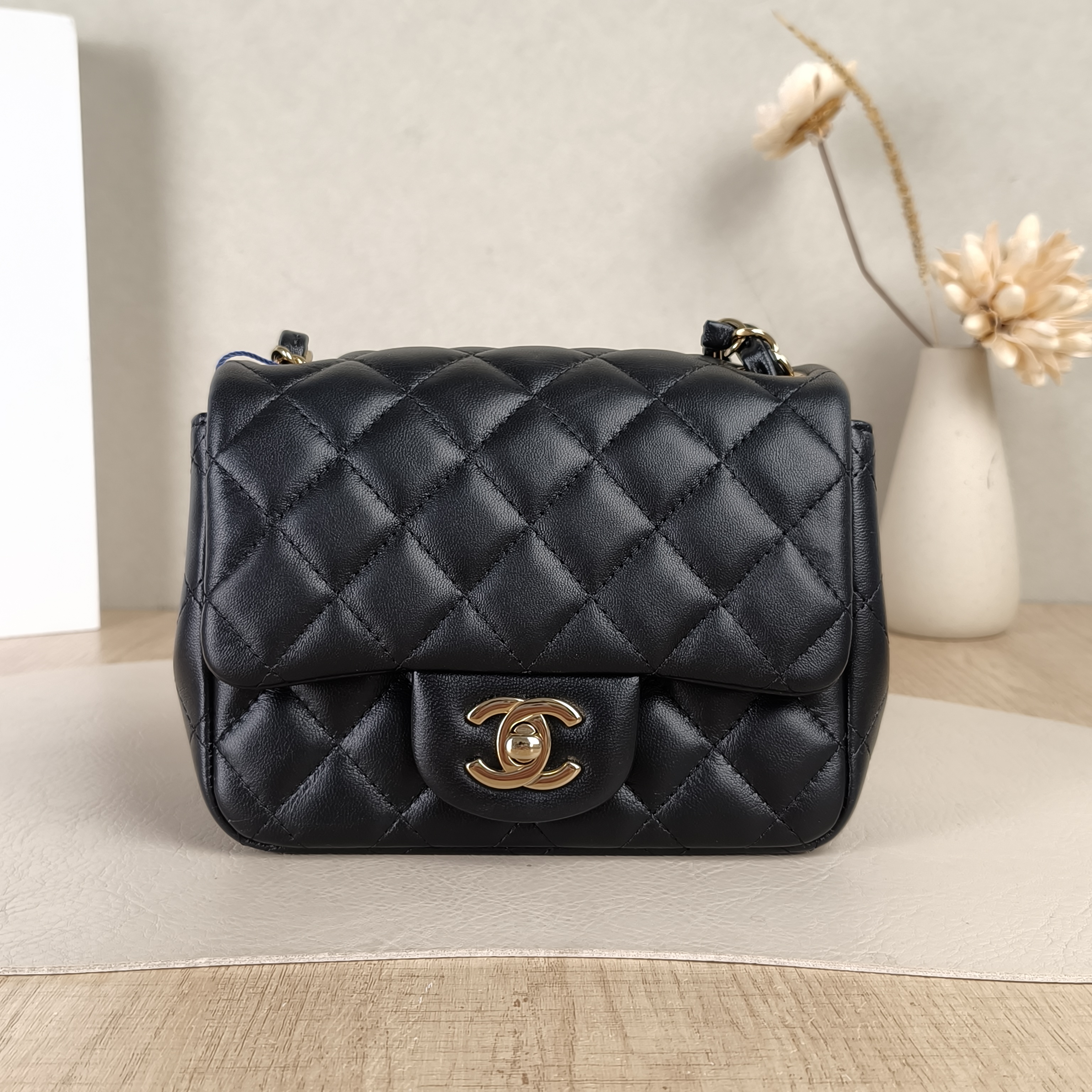 Chanel Crossbody Bag Classic Flap Mini CF Mini Black SL ambskinmini17 × 8 × 13.5 cm