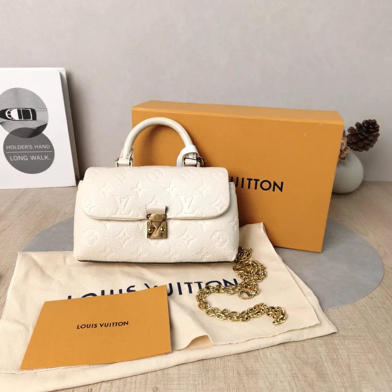 Louis Vuitton Crossbody Bag MADELEINE White Empreinte Embossed Calfskin nano 21 × 6 × 12.5 cm — cover view 4 of 6