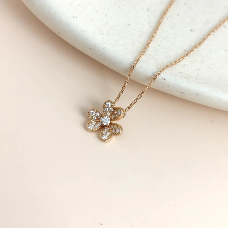Van Cleef & Arpels Necklace Frivole Collection Pavé Diamond Necklace Rose Gold Diamond18KR ose Goldmini40cm — cover view 7 of 8