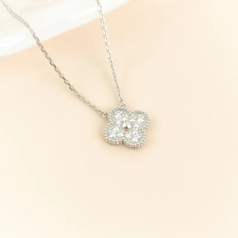 Van Cleef & Arpels Necklace Alhambra Alhambra Collection Pavé Diamond White Gold 18KW hite Gold Diamond Vintage Small 42cm — cover view 7 of 11