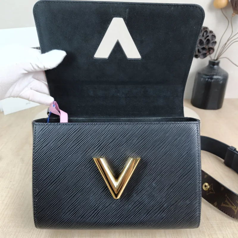 Louis Vuitton Crossbody Bag Twist Black Epi Embossed Calfskin Medium 23 × 9.5 × 17 cm — detail view 12 of 13