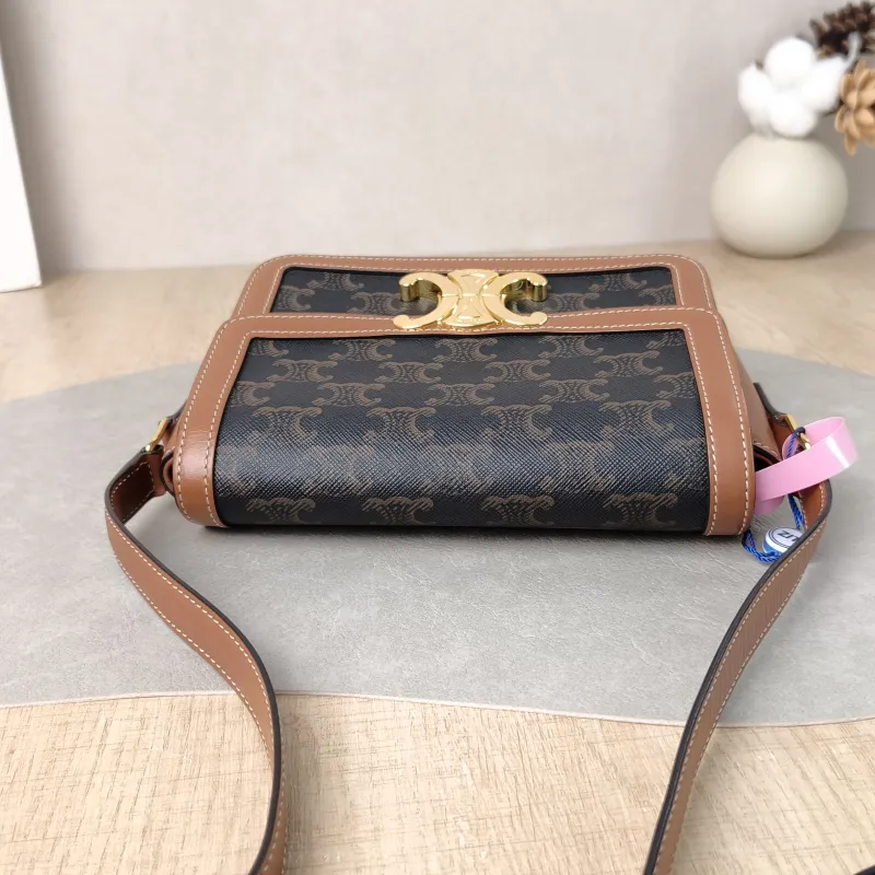 CELINE Crossbody Bag Teen Triomphe Monogram PVC Small 18.5 × 7 × 13.5 cm — detail view 10 of 12
