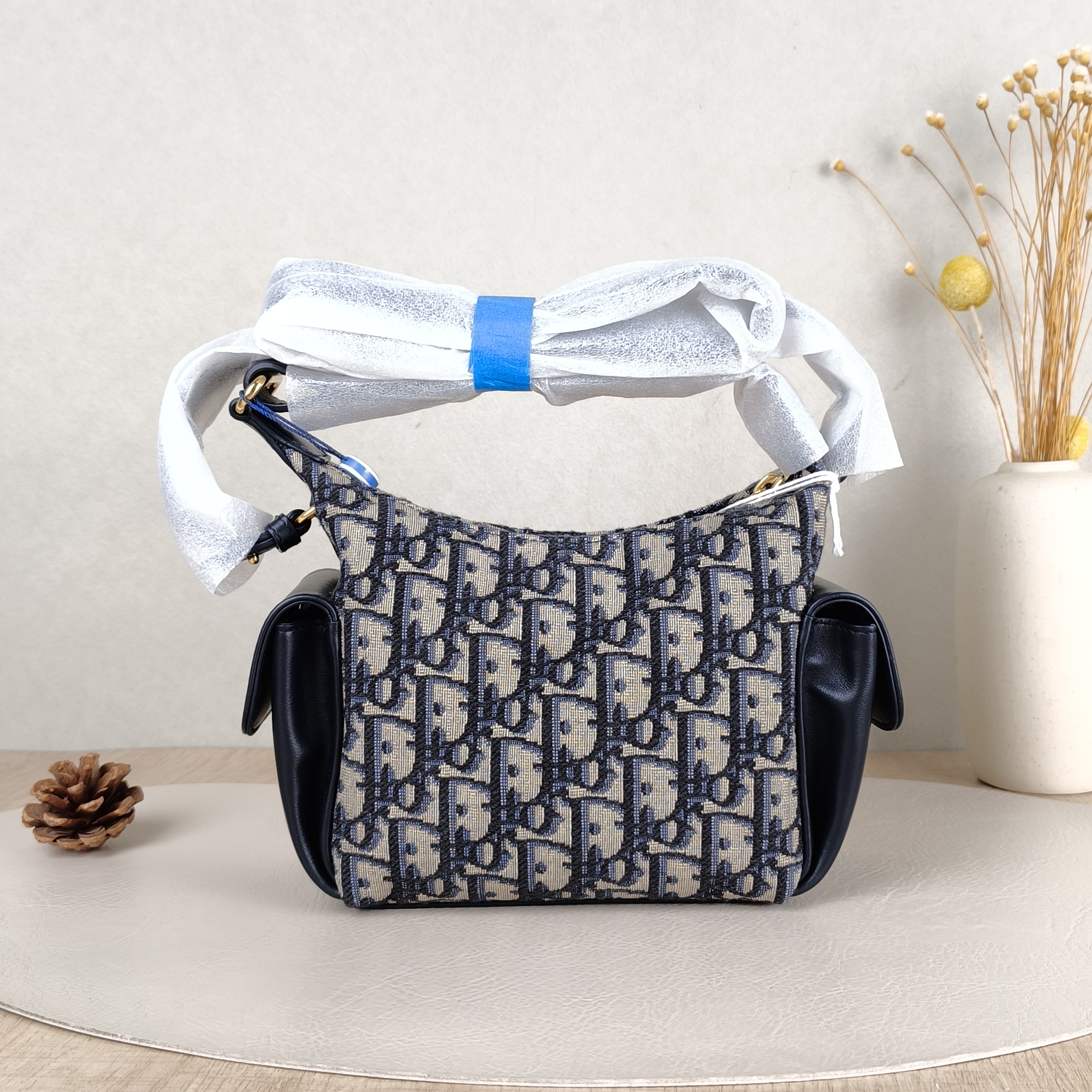 DIOR Top Handle Bag D-Dream Blue Canvas mini21 × 10 × 14 cm